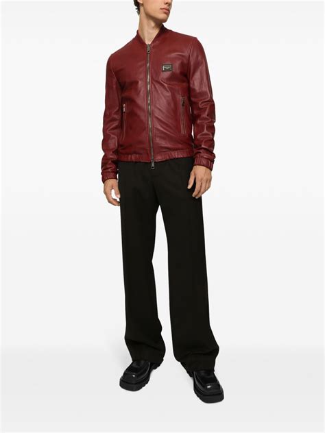 dolce gabbana lederjacke herren red|farfetch dolce and gabbana jacket.